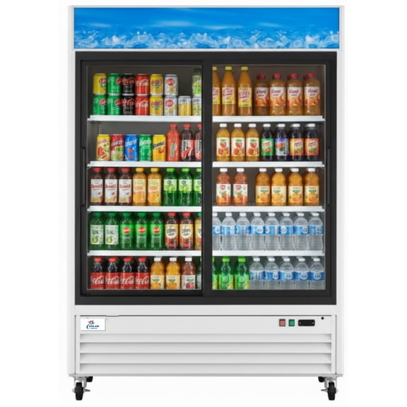 Cooler Depot Commercial 54 inchs 45 cu. ft, Glass door Merchandiser display Refrigerator, NSF Certified.