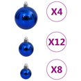 thumbnail image 5 of vidaXL Christmas Bauble Set Ball Ornament Polystyrene Blue, 5 of 10