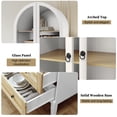 thumbnail image 3 of HLR 70" Tall Arched Bookshelf, Kitchen Pantry Storage Cabinet, 4-Tier Bookcase with 2 Doors for Living Room, Kitchen, Home Office, White, 3 of 6
