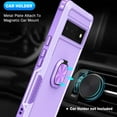 thumbnail image 2 of Nalacover For Google Pixel 6 Pro Slim Case,Luxury Hybrid Hard PC and TPU Rugged Bumper 3-In-1 Rotatable Magnetic Ring Kickstand Four Corner Guard Shockproof Anti-Scratch Back Phone Cover.Purple, 2 of 8