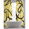 thumbnail image 6 of Yellow Geometric Semi Sheer Curtains 96 Inch Length 2 Panels Set, Farmhouse Abstract Black White Striped Sheer Kitchen Curtain Privacy Voile Window Curtain for Living Room Bedroom Rod Pocket Drapes, 6 of 7