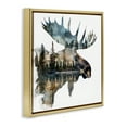 thumbnail image 4 of Stupell Industries Moose Head Silhouette Animals Painting Gold Floater Framed Canvas Art Print Wall Art, 18 x 18, 4 of 10