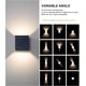 thumbnail image 3 of Lámpara de pared para exterior, 12 W, lámpara de pared LED, 3000 K, blanco cálido, moderna, impermeable, IP65, lámpara de pared de aluminio negro para sala de estar, dormitorio, pasillo, 3 of 5