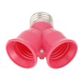 thumbnail image 4 of 3uds. E27 a 2E27 portalámparas convertidor enchufe divisor adaptador bombilla Base (rosa), 4 of 5