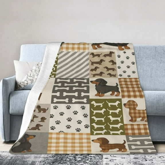 Dachshund Blanket Cozy Warm Flannel Dog Throw Blankets Cute Puppy Dachshund Sofa Couch Decor,Christmas Birthday Gifts for Women Kids Adults Men 50x40