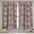 thumbnail image 2 of Ambesonne Floral Valance & Curtain, Vintage Monochrome Flowers, 55"x36", Coral White and Charcoal Grey, 2 of 7