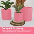 thumbnail image 3 of CCOCC Ceramic Planter,Elegant Textured Ceramic Pots for Plants,Quality Biodegradable Clay Planters for Indoor Plants,Pink, 3 of 7