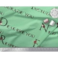 thumbnail image 2 of Soimoi Green Georgette Viscose Fabric Quotes Text Decor Fabric Printed Yard 44 Inch Wide, 2 of 3