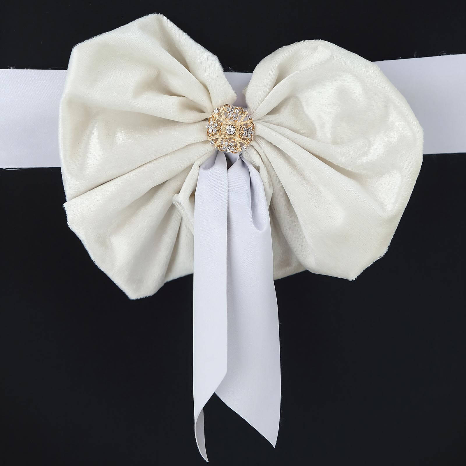 Brooch of White Satin Ribbon Bow With Rhinestone Center. Gift for Her.  Women Handmade Brooch. -  Canada