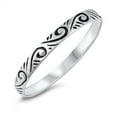 thumbnail image 1 of Etched Oxidized Filigree Swirl Ring .925 Sterling Silver Band Jewelry Female Male Unisex Size 3, 1 of 4