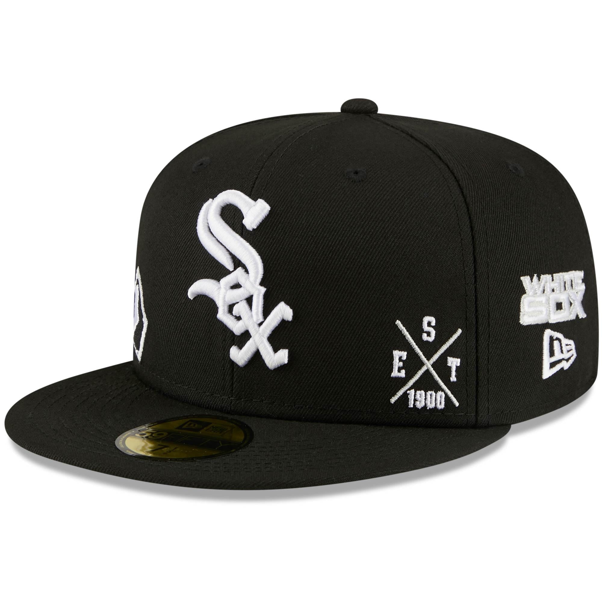 Adult New Era Mens Chicago White Sox Wool 59Fifty Fitted Hat Black/White 