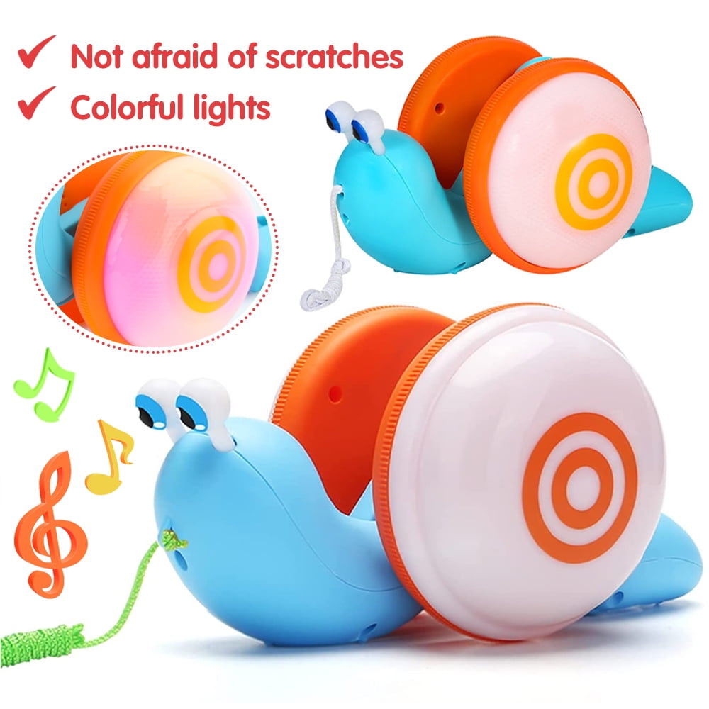 LNKOO Pull Along Rolling Animal Toy- 12 Months and Up Pull & Pull Toys for Toddlers-Boys & Girls (Snails) 1-2 Years Old, Infant Development Educational Baby Toys