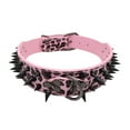 thumbnail image 2 of SPRING PARK Faux Leather Spiked Anti-bite Collar Studded Punk Dog Collar for Small/X-Small Breeds and Puppies, 2 of 7