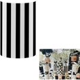 thumbnail image 1 of wonima02 Black and White Stripes Cylinder Plinth Covers for Boss Father Birthday Parties Pedestal Tablecloth Stretchy Fabric Cover Boys Kids Baby Shower Cake Tablecloth Party Decors 16''36'', 1 of 1