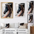 thumbnail image 4 of Designart "Black Horse Side Portait I" Animals Horse Wall Art Living Room, 4 of 5