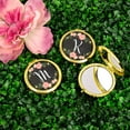 thumbnail image 2 of Koyal Wholesale Gold Compact Mirror Bridesmaid's Wedding Gift, Pink Peach Florals | Chalkboard, Monogram Letter M, 1-Pk, 2 of 5