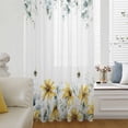 thumbnail image 6 of Sunflowers Bees Sheer Curtains 45 Inches Long, Spring Eucalyptus Leaves Light Filering Curtains, Breathable Simi Curtain Privacy Drapes for Kitchen Bathroom Lightweight Small Window Treatment, 6 of 9