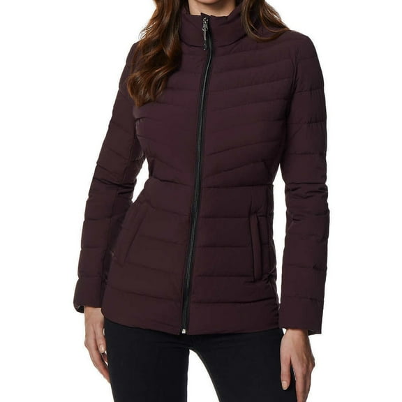 Women's Coat Eggplant Medium Puffer Quilted M