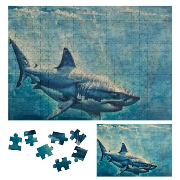 BCIIG Shark Wooden Jigsaw Puzzle Challenging Difficult Wood Puzzles for Adults - Ideal Gift for Family and Friends - Premium Eco-Friendly Materials - Home Decor Art Display Piece 300 PCS
