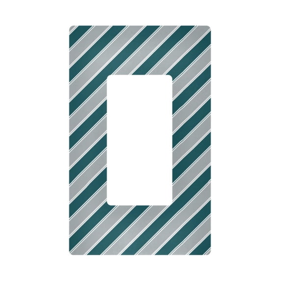 Yayeee Rocker Switch Wall Plate 1-Gang 4.6"x2.9" Home Decorative Outlet Cover, Green Stripes Pattern
