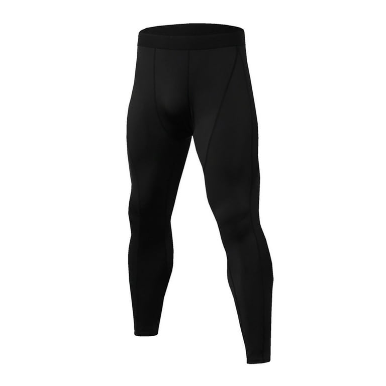 Frontwalk Men Slim Fit Elastic Waisted Leggings Solid Color