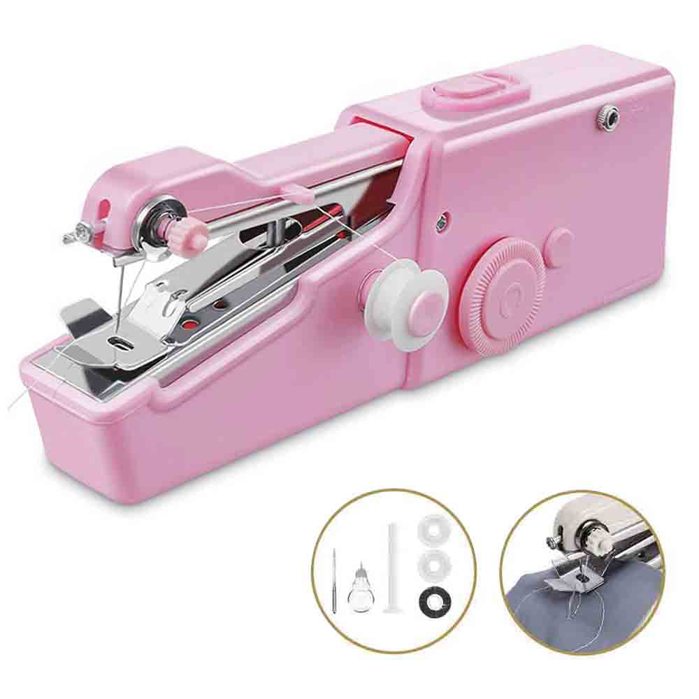 Mini Portable Handheld Cordless Sewing Machine Hand Held Stitch Home Clothes