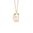 thumbnail image 2 of Angara Collier en Morganite Naturel - Pendentif Solitaire Rond en Morganite avec Lunette en Or Jaune 14K pour Femmes, 2 of 8