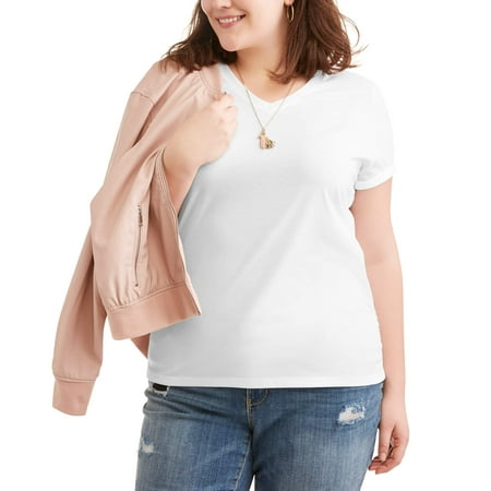 Maternity Shirred V-neck Tops - Women's Plus Size Short Sleeved V-Neck Side Shirred T-Shirt