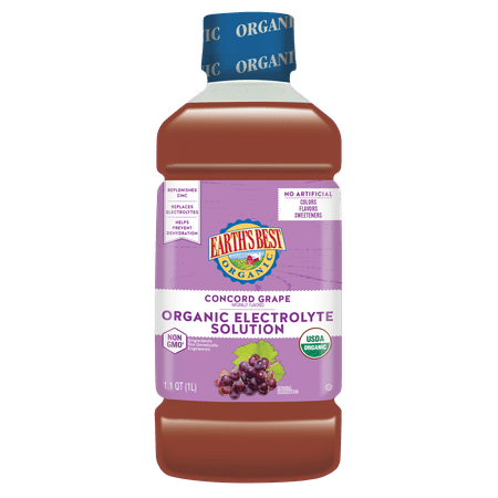 Earth's Best Organic Electrolyte Solution Concord Grape, 33.8 Ounce, 4 (The Best Electrolyte Drink)