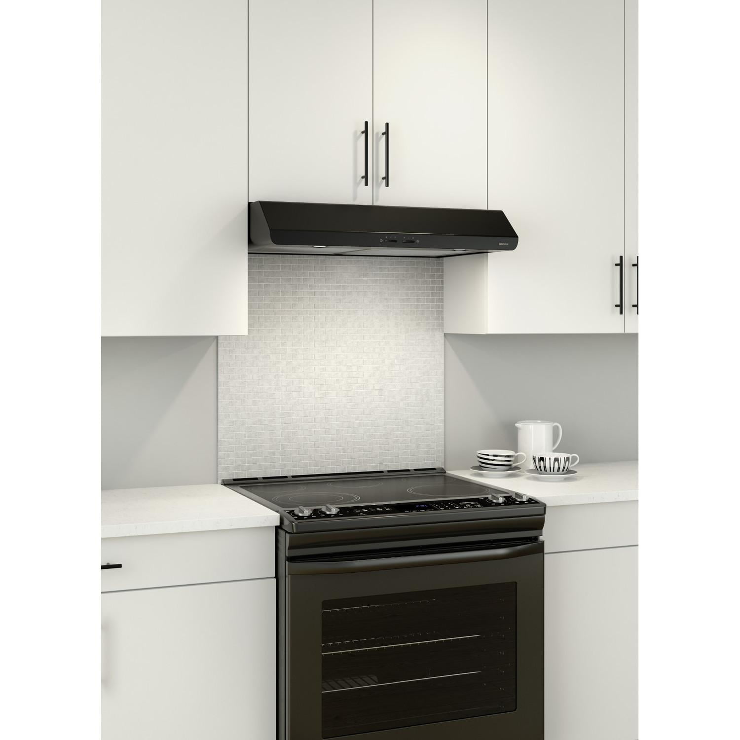 Broan Sahale 30-Inch Convertible Under-Cabinet Range Hood, 250 CFM, Black