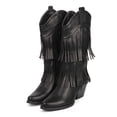 thumbnail image 5 of Liliana DE84 Women Leatherette Knee High Pointy Toe Fringe Cowboy Boot, 5 of 5