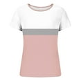thumbnail image 4 of HongQid Womens' Stretchy Ribbed Round Neck Short Sleeve Gym Workout Slim Fitted Casual Cropped Top T-Shirt, 4 of 5