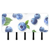Blueberries in White Mail Holder Organizer Wall Mount with Shelf Key Holder Key Rack with 5 Key Hooks for Wall Decorative