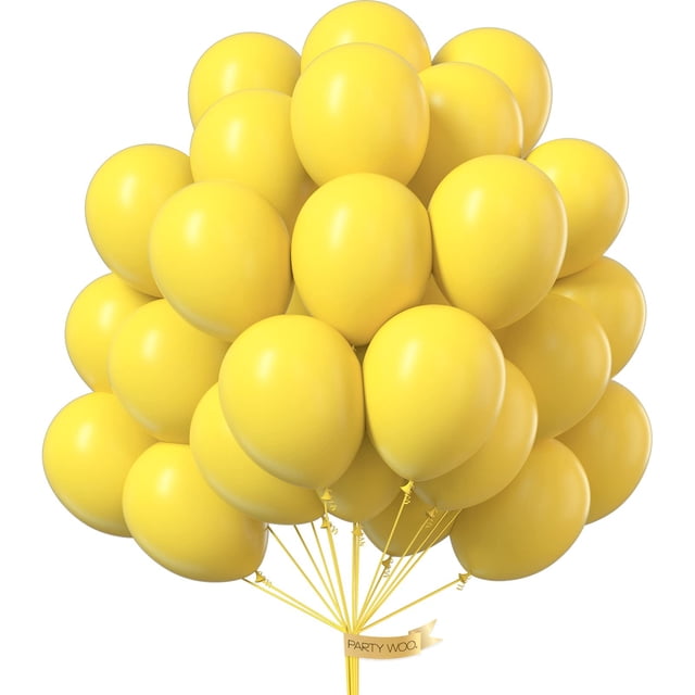 Globos de látex PartyWoo amarillos, 12 pulgadas, 50 unidades, amarillo-Y55