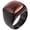 Black Brown, variant on Stainless Steel Square Gemstone Brushed Finish Rings for Men Statement Comfort Fit Jewelry Silver Brown Size 11