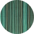 thumbnail image 1 of Ahgly Company Machine Washable Indoor Round Southwestern Turquoise Blue Country Area Rugs, 8' Round, 1 of 4