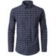 thumbnail image 2 of Camisa JEMITOP para hombre, manga larga, corte ajustado, a cuadros, azul marino, a cuadros, color azul, 2 of 6