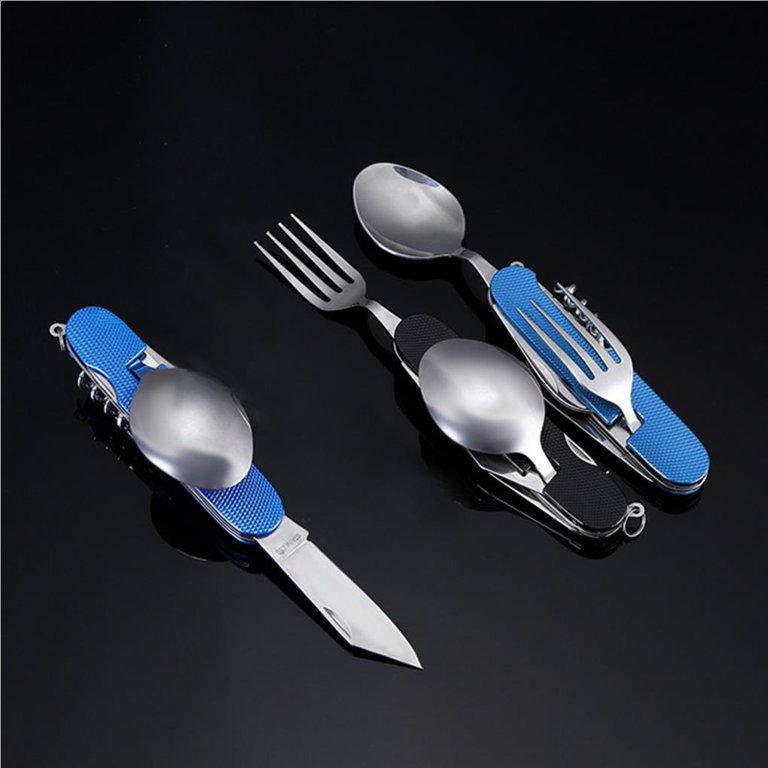 Camping Eating Utensil Set Folding Travel Fork/spoon/knife Multicolor  Camping Pocket Kits Outdoor Tableware Folding Fork/spoon SS Steel 