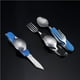 thumbnail image 3 of Viaje Para Acampar Al Aire Libre, Cuchara Plegable, Tenedor, Juego De Cuchillos, Senderismo, Acero Inoxidable, Herramienta Multibolsillo, Utensilios De Cocina Para Picnic Vogacara OD009527-02, 3 of 7