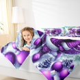 thumbnail image 4 of jejeloiu Santa Claus Full Size Comforter Sets,Purple Christmas Balls Bedding Comforter Set,Kawaii Xmas Reindeer Bedding Sets For Teens,Microfiber Bedroom Decor Reversible,3 Pieces, 4 of 8
