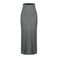 thumbnail image 5 of Summer Weekly Deal kttectoa Plus Size knit Slim Fit Slit Side Casual Skirts Women Clothes Solid Skirts Elastic Mid Waist Long Skirt for Ladies Active Travel, 5 of 6