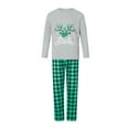 thumbnail image 2 of Spewahor Christmas Family Pajamas Matching Set Letter Elk Print Long Sleeve Tops and Plaid Pants Sleepwear, 2 of 10