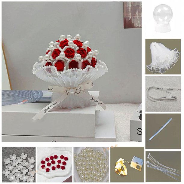 LUVCLS Kit de material para luz nocturna con ramo de rosas para hacer uno mismo, para bodas, fiestas en casaθÆ