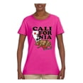 thumbnail image 2 of California Republic Cali Bear Pop Culture Womens Graphic T-Shirt, Fuschia, Small, 2 of 3