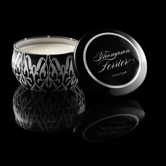 Thompson Ferrier Tin Scented Candles Lacquered Box, Black & White