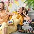 thumbnail image 4 of TOPRenddon 17.72x17.72in Easter Bunny Egg-Print Pillowcase, Multicolor Polyester Flannelette Faux Embroidery Pillow Cover, Invisible Zipper Throw Case for 18x18in Inserts & Easter Home Decor, 4 of 6