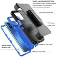 thumbnail image 5 of For Motorola Moto G 5G 2024 Phone Case, Ebizware Case with [Built-in Screen Protector] Holster Belt Clip Military Grade Heavy Duty Shockproof Rugged Kickstand Cover for Moto G 5G 2024 - Black/Blue, 5 of 10