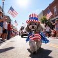 thumbnail image 2 of Independence Day Pet Outfit Set, Dress And Hat For Dog Cat Patriotic Party 4th Of July, Festive Comfortable Pet Clothing For Small Medium Pet Holiday Dress Up, 2 of 6