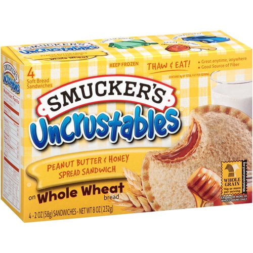 Smucker's Uncrustables Peanut Butter & Honey Spread Spread Sandwiches ...