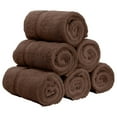 thumbnail image 2 of Luxury Hotel & Spa Quality, Quick Dry 100% Turkish Cotton 700 GSM, Eco Friendly Towel, for Bathroom, Gymand Kitchen Dobby Border Soft Hand Towel Set 16 X 30, Cocoa, Hand Towels - Set of 6, 2 of 5